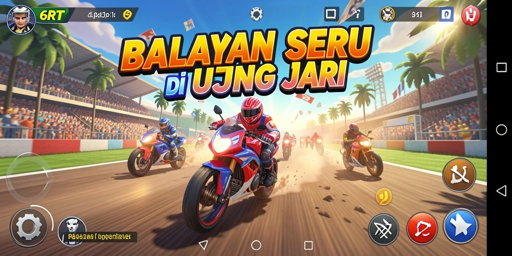 Gameplay seru balapan di 6RT dengan berbagai mobil.