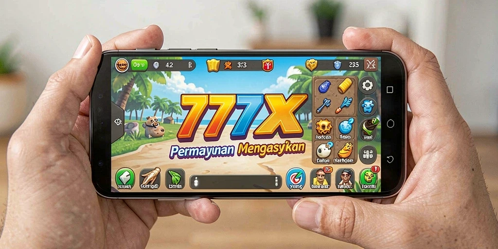 Tangkapan layar gameplay 777ZX dengan karakter yang berkembang.