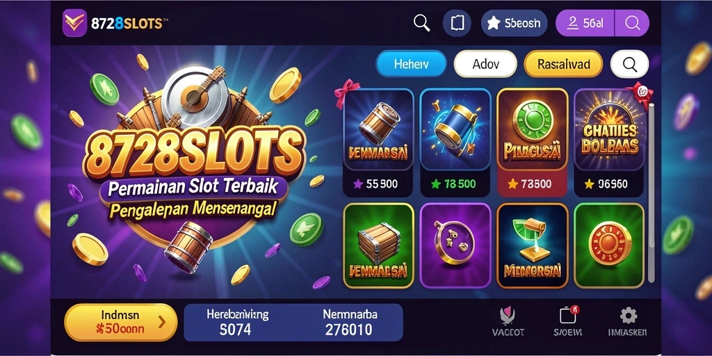 Screenshot menampilkan tampilan menarik permainan slot 8728SLOTS.