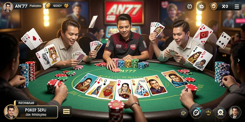 Screenshot gameplay AN777 menunjukkan keseruan bermain Poker.