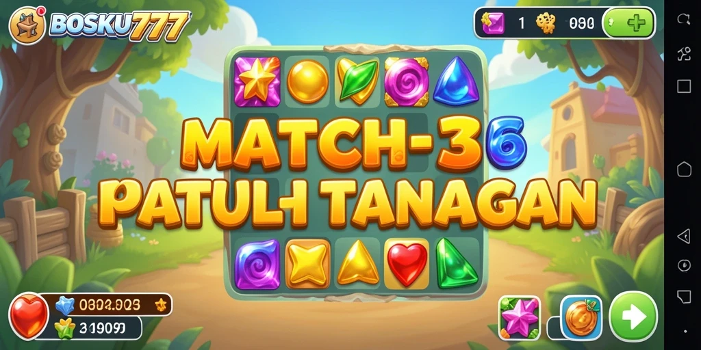 Screenshot gameplay BOSKU777 yang menampilkan momen mencocokkan simbol.