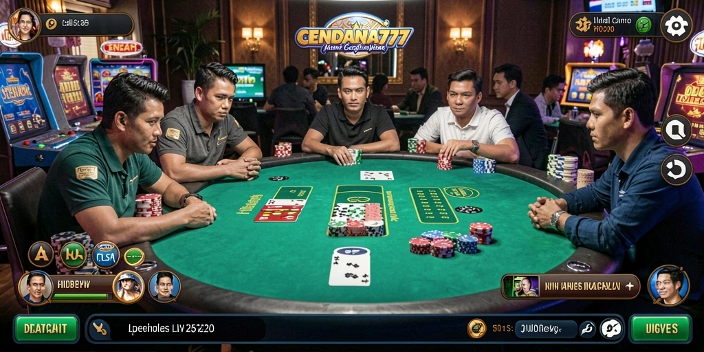 Screenshot utama CENDANA777 menampilkan dealer langsung dalam permainan Live Casino.