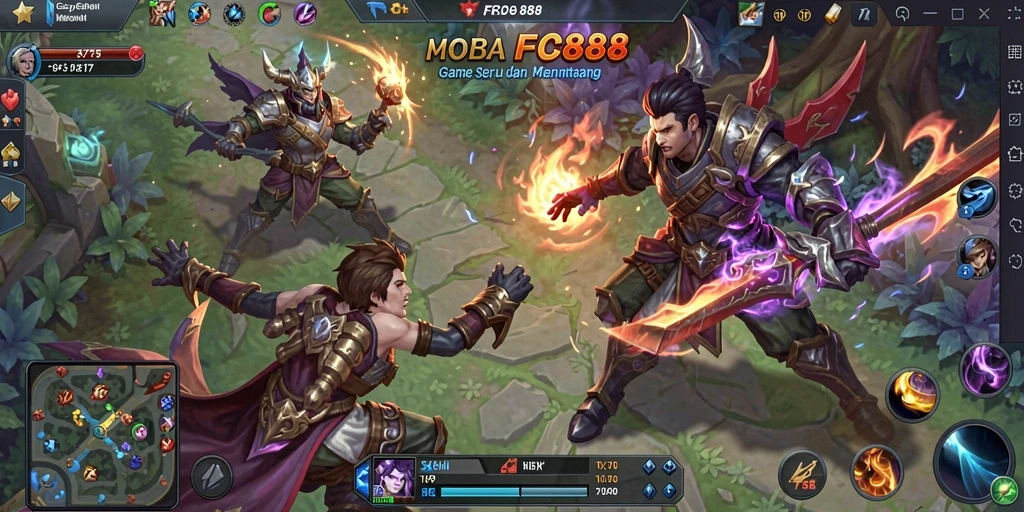 Gameplay seru dan menantang di FC888 MOBA.