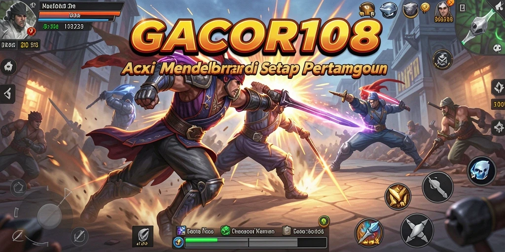 Tampilan aksi seru GACOR108 dengan pertarungan mendebarkan.