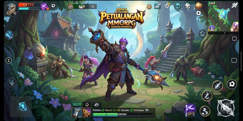 Screenshot utama GF777 menunjukkan aksi seru dalam gameplay MMORPG.