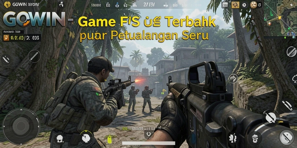 Screenshot GOWIN menampilkan aksi seru dalam gameplay FPS.