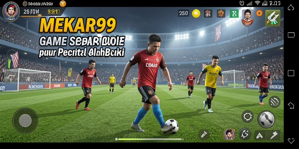 Tampilan gameplay <strong>MEKAR99</strong> yang seru dan menegangkan dalam permainan sepak bola.