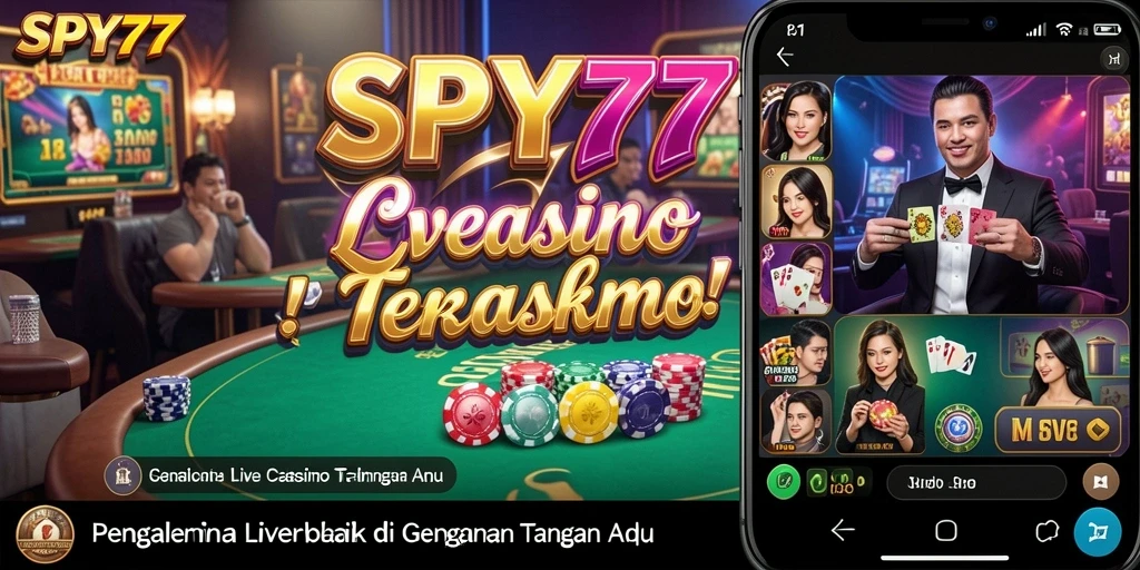Tampilan gameplay nyata dari SPY77 yang menghadirkan suasana kasino langsung.