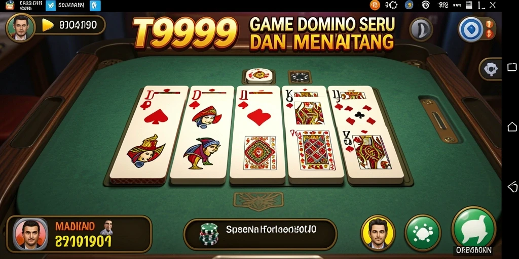 Screenshot T9999 menampilkan aksi seru permainan Domino.