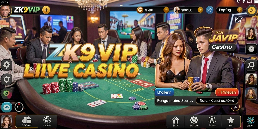 Gameplay seru di ZK9VIP dengan dealer langsung dan interaksi nyata.