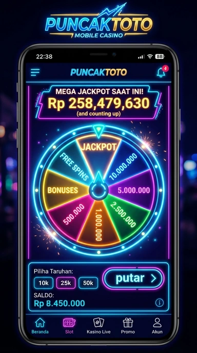 Tampilan antarmuka pengguna puncaktoto yang intuitif.